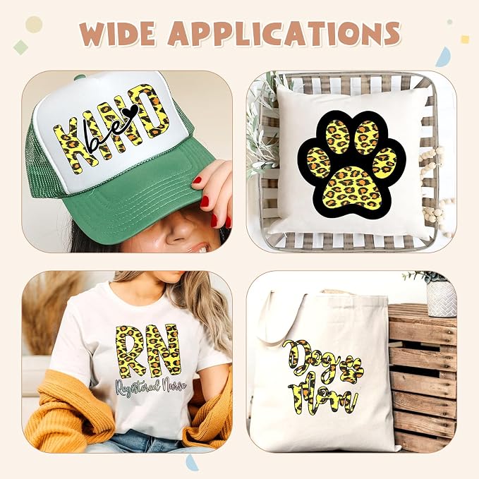 Tintnut Yellow Leopard Heat Transfer Vinyl, easy cut & weed, stretch washable - Image 5