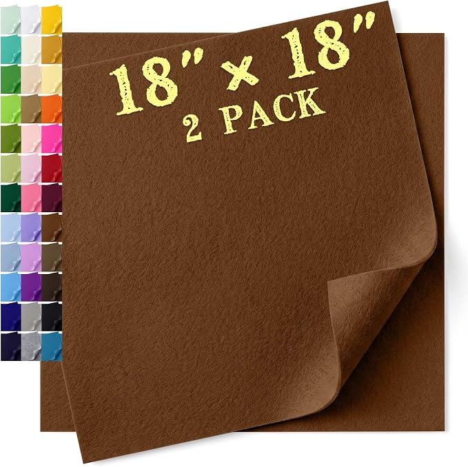 Felt Fabric Sheet 18 x 18 Inch, 1.6mm Thick | Soft and Flexible Nonwoven by MIGLORIA