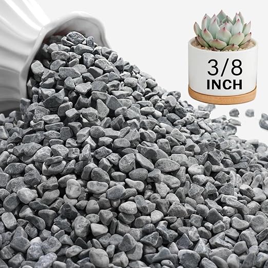 NUPICK 6 lbs Pebbles for Indoor Plants, 3/8 Inch Pea Gravel for Fish Tank by CreateAmazingChoice