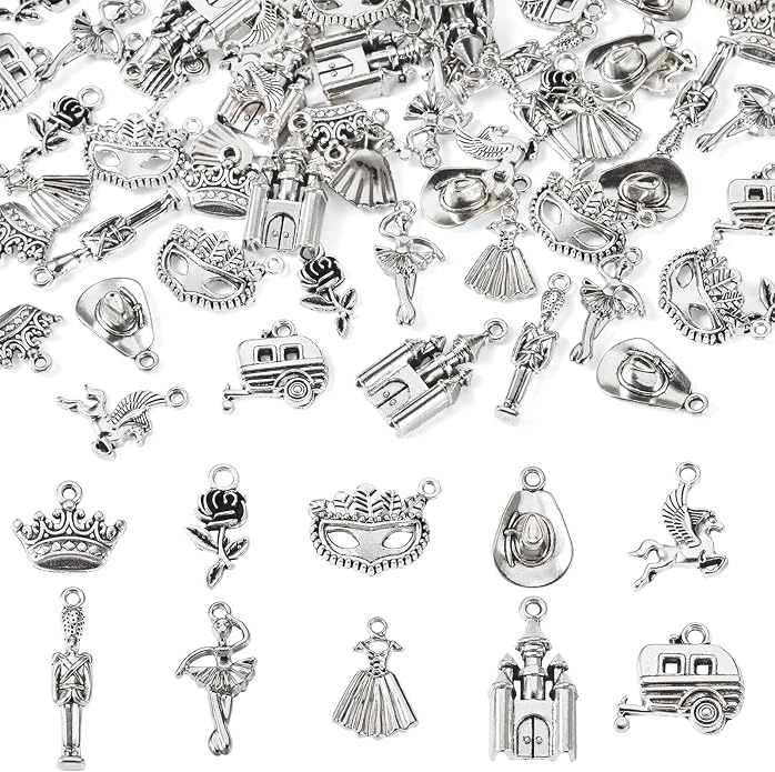 Craftdady Tibetan Style Antique Silver Alloy Pendants Cute Metal Dangle Charms by Craftdady