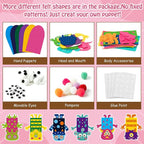 WATINC 6Pcs Hand Puppet Making Kit, Art Craft Felt Sock Puppet Toys, Creative - Image 3