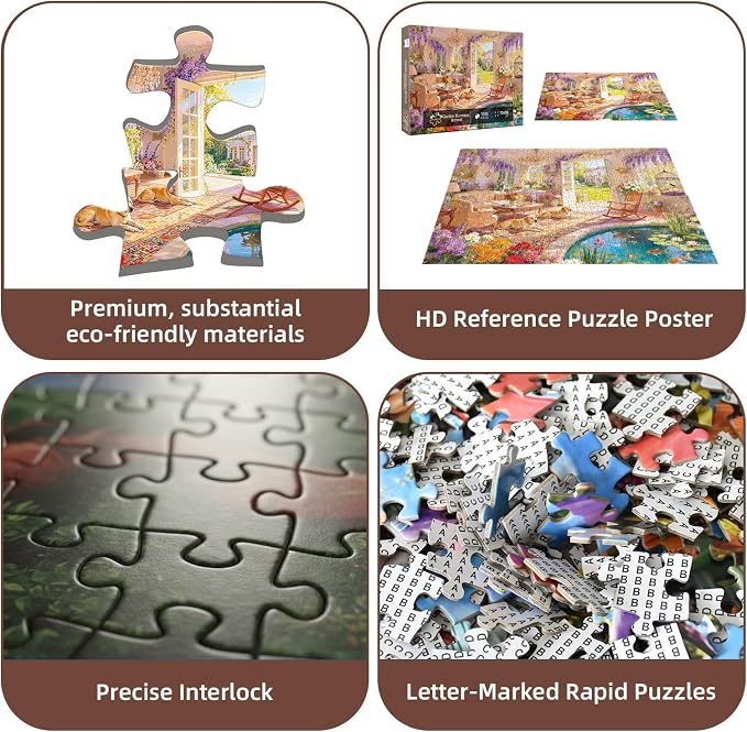 Garden Sunroom Retreat Puzzles for Adults 1000 Pieces, Impossible Hard - Image 7