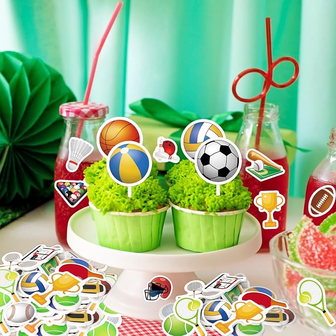 300Pcs Sports Foam Stickers, Self-Adhesive Sport Balls Stickers Basketball - Image 2