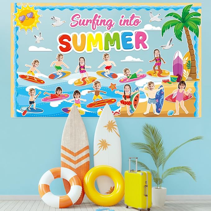 Summer Bulletin Board Classroom Decorations Surfing into Summer Bulletin Board - Image 7