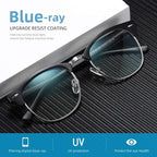 Blue Light Blocking Glasses Vintage Half Frame UV Clear Lens Anti Eyestrain - Image 2