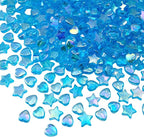 600 PCS Acrylic Beads Heart Star Shape Beads Clear Acrylic AB Colors Bead by Jmassyang