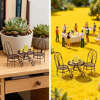 6 PCS Dollhouse Miniature Bistro Table & Chairs Set - Image 6