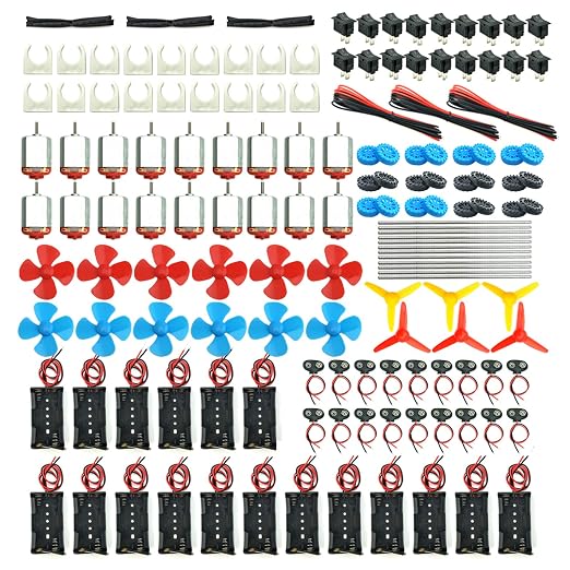 18 Set DC Motors Kit, Mini Electric Hobby Motor 3V -12V 25000 RPM Strong by EUDAX