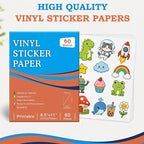 Aevdor 60-Sheet Glossy White Printable Vinyl Sticker Paper, Inkjet | Glossy - Image 3