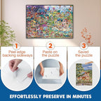 Nariolar Ultra-Adhesion Transparent Puzzle Glue Sheets, 32 Puzzle Saver Sheets - Image 5
