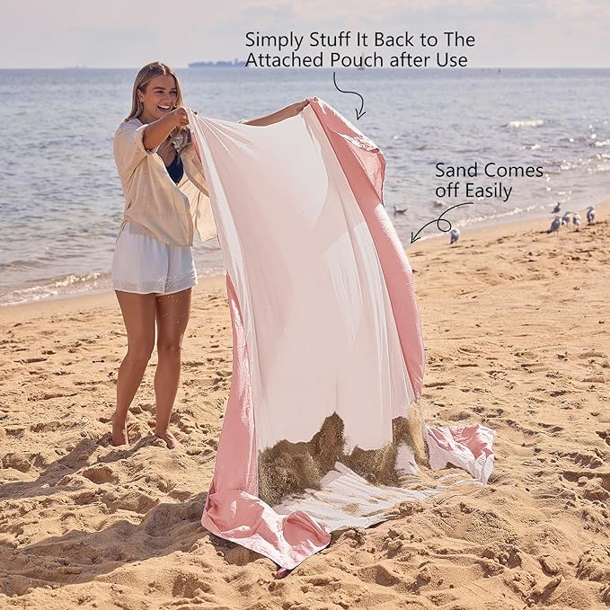 WEKAPO Beach Blanket Sandproof Waterproof, Extra Large Beach Mat, Oversized & - Image 5