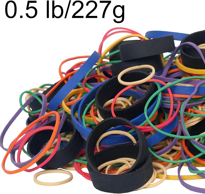 Rubber Bands Assorted Sizes Elastic Rubber Bands Office Supplies 0.5lbs | Heavy - Image 6