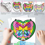 BANBBUR 4 Pcs Window Art Kits for Kids, Gem Arts for Kids Ages 8-12 4-8 - Image 5
