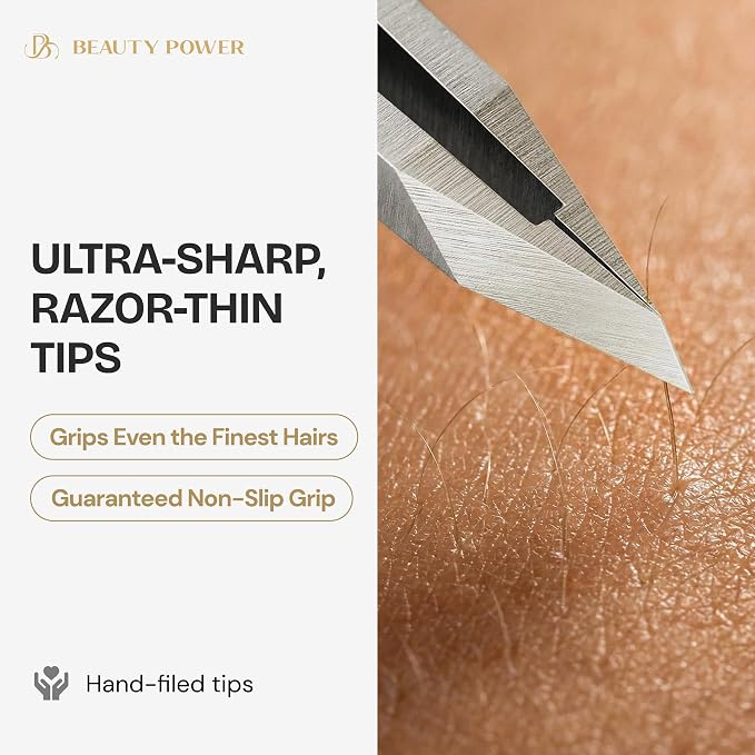 Beauty Power Tweezers for Women Facial Hair: Ultra Precision Tweezers for Women - Image 5