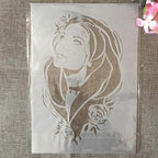 TIAMECH A4 Reusable Woman Long Flowing Hair Stencil - Image 4