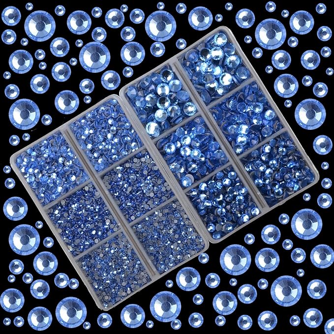 10000Pcs 2-Boxes Mixed Size Hot Fix Round Crystals Gems Glass Stones Hotfix - Image 2