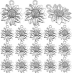 BronaGrand 60pcs Sunflower Pendant Charms Alloy Sunflower Bead Charms Flower by BronaGrand