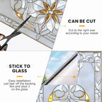 Stained Glass Window Privacy Film: Non-Adhesive Sun and Landscape Mosaic Design - Image 6