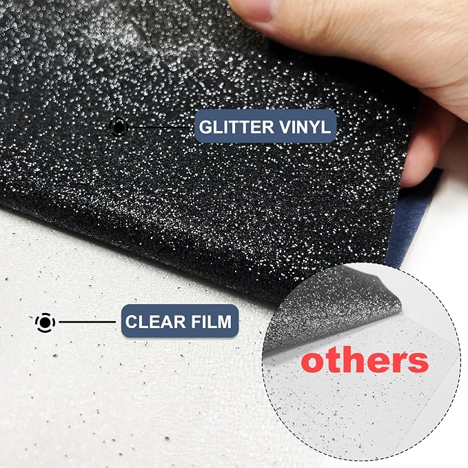 Black Glitter Heat Transfer Vinyl 12" x 5 ft HTV - Image 4
