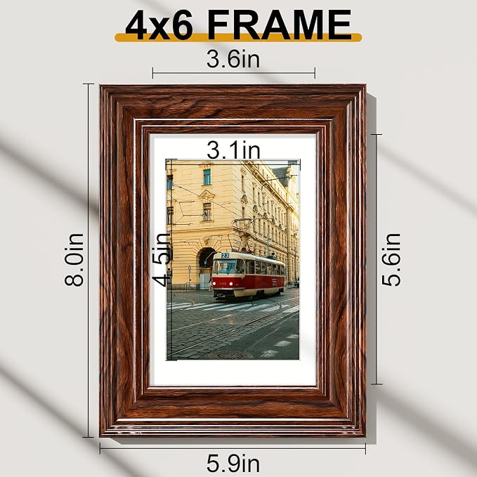Vittanly 4x6 Picture Frames Set of 2, Ornate Vintage Photo Frame - Image 3