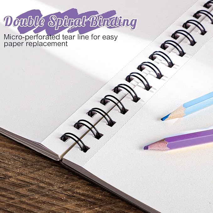 Sketch Book 8.5×11 inch, Spiral Bound Sketch Pad 100 Sheets, Acid-Free - Image 4