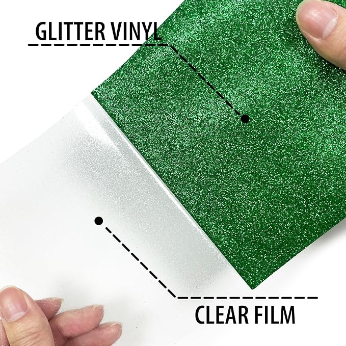 Green Glitter Heat Transfer Vinyl, Glitter Iron-On - Image 3