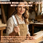 GREBSTK 4-Piece Ultra-Sharp Wood Chisel Set, CR-V Steel Beveled Blades - Image 7
