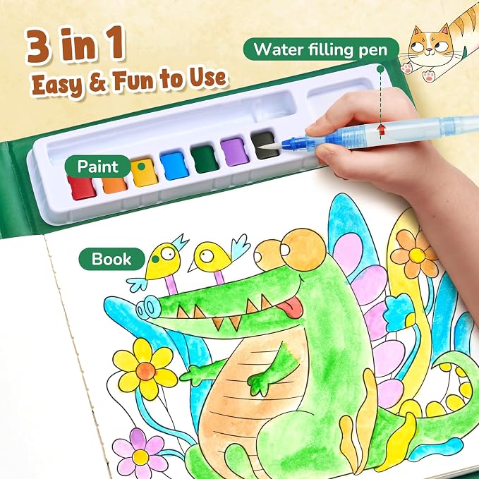 JoyCat Paint with Water Coloring Books & Shimmer Art | Art & Craft Activity - Image 3