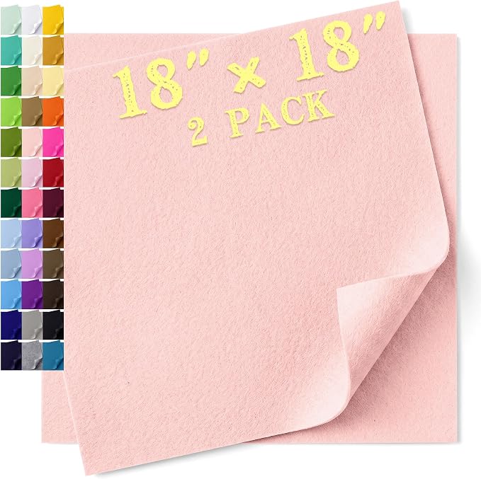 Felt Fabric Sheet 18 x 18 Inch, 1.6mm Thick | Soft and Flexible Nonwoven by MIGLORIA