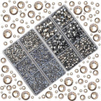 10000Pcs 2-Boxes Mixed Size Hot Fix Round Crystals Gems Glass Stones Hotfix - Image 2