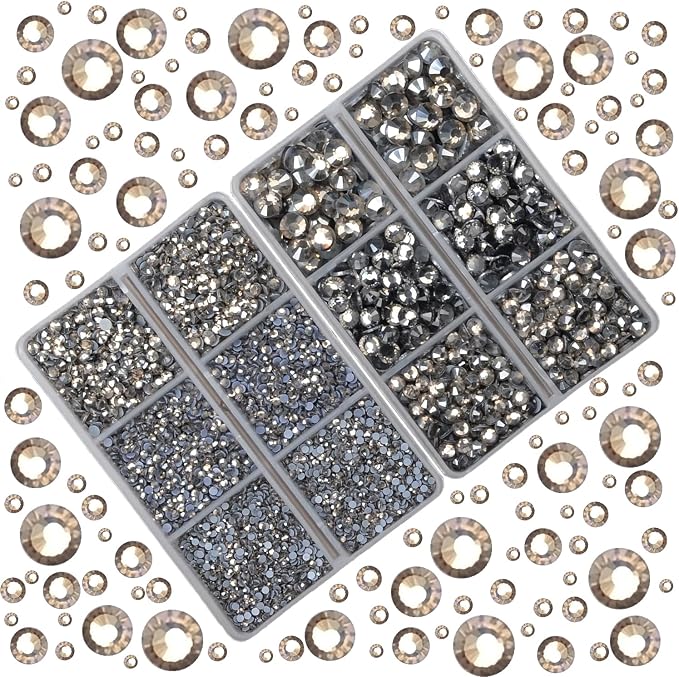 10000Pcs 2-Boxes Mixed Size Hot Fix Round Crystals Gems Glass Stones Hotfix - Image 2