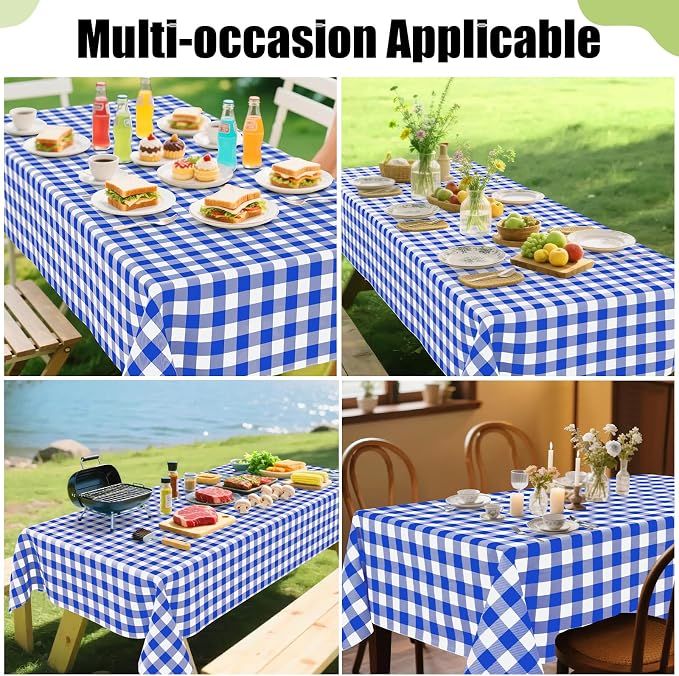 Smiry Rectangle Table Cloth, Waterproof Vinyl Tablecloths - Image 6