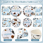 450 Pcs My First Rodeo Birthday Tableware Set Decorations Western Cowboy 1st - Image 3