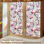 Magnolia Flowers Window Privacy Film, Stained Glass Window Film Decorative - Image 6