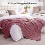 Knitted Weighted Blanket for Adult, No Beads Heavy Blanket 60” x 80'' 10lbs - Image 6