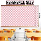 Inkspire Pink Checked Bulletin Board Paper Roll, 14.8FTx47IN Large Reusable - Image 2