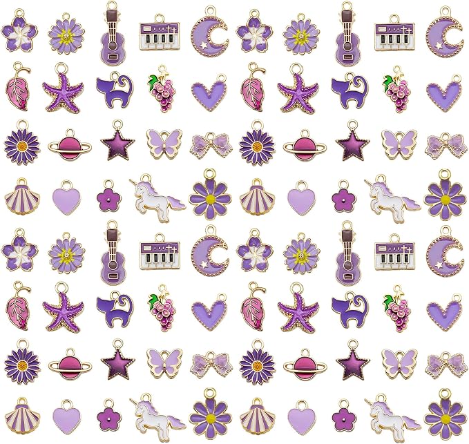 WOCRAFT 40pcs 20 pairs Assorted Enamel Bracelet Charms by WOCRAFT