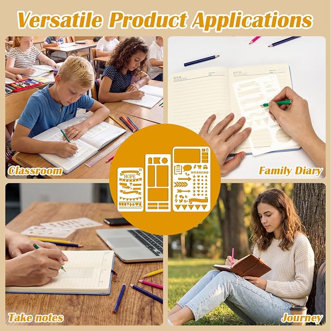 24-Piece Journal Stencils, Planner Stencils Templates - Image 4