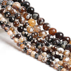 35pcs Round Loose Black Fire Agate Beads - Image 3