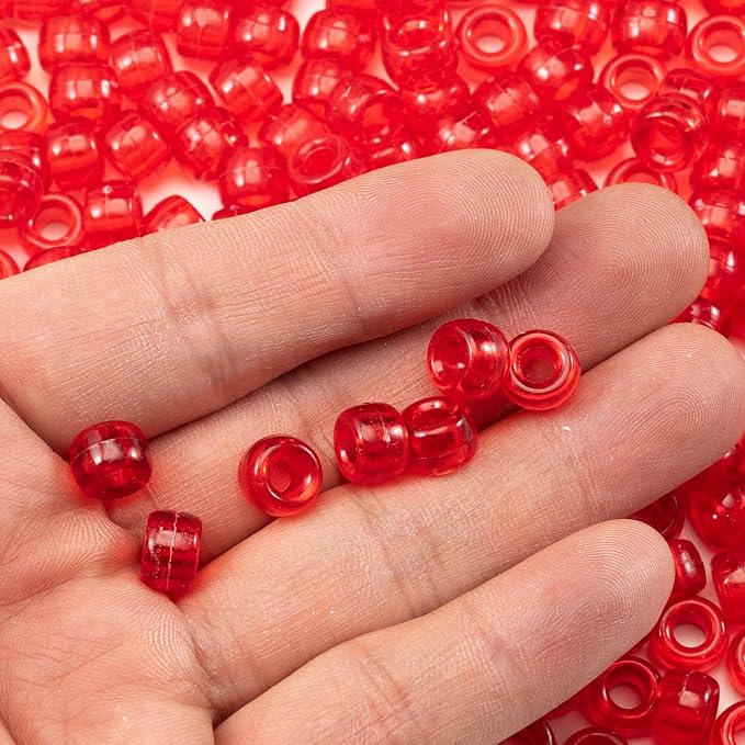 Gxueshan 1000 Pcs Acrylic DIY Pony Beads 6x9mm Bulk - Image 4