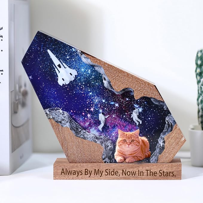 Custom Dog Memorial Gifts, Personalized Space Resin Lamp - Image 7