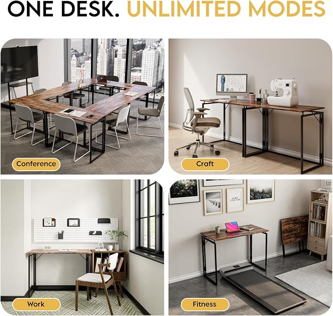 alawooder 31.5" Folding Desk: No Assembly, Wood Top - Image 7