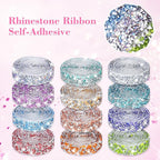 NiArt Self Adhesive Crystal Rhinestone Diamond Ribbon 12 Rolls Multi-Functional - Image 4