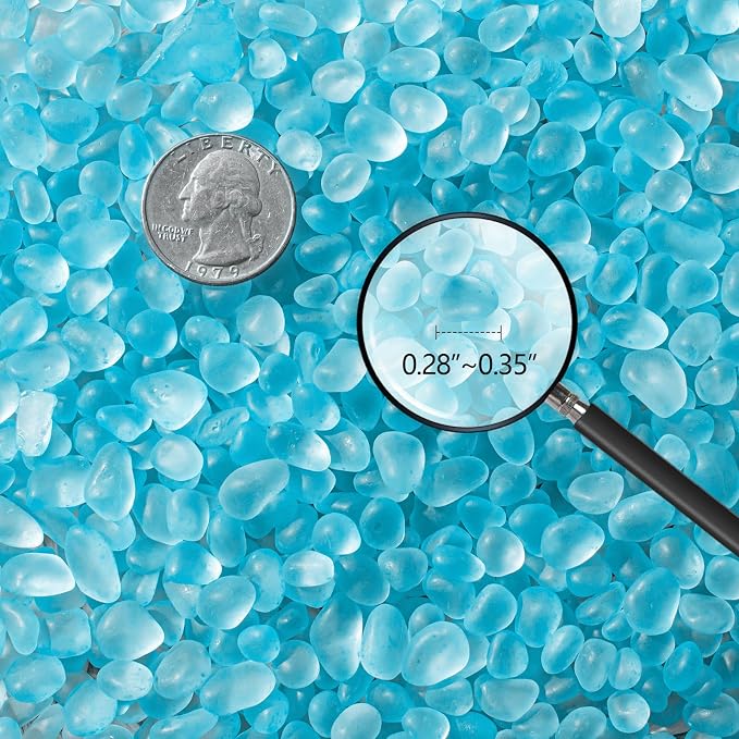 Keedolla 48oz Ice Blue Sea Glass Marbles Stones Frosted Glass Pebbles Gemstones - Image 2