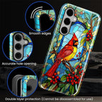 for Samsung Galaxy S25 FE Case, Stained Glass Cardinal Bird Pattern Glossy 2 in - Image 7