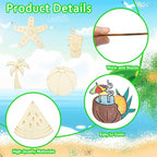 32 pcs Mixed Styles Beach Theme Unfinished Wood Cutout Charms Watermelon Ice - Image 3
