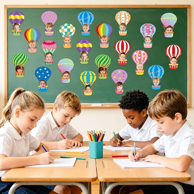 AUGSUN 60 Pcs Hot Air Balloon Bulletin Board Decorations Back to School - Image 4