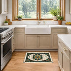 Stained Glass Floral Faux Cashmere Non-Slip Rug 15.7x23.6 Inches, Washable Low - Image 5