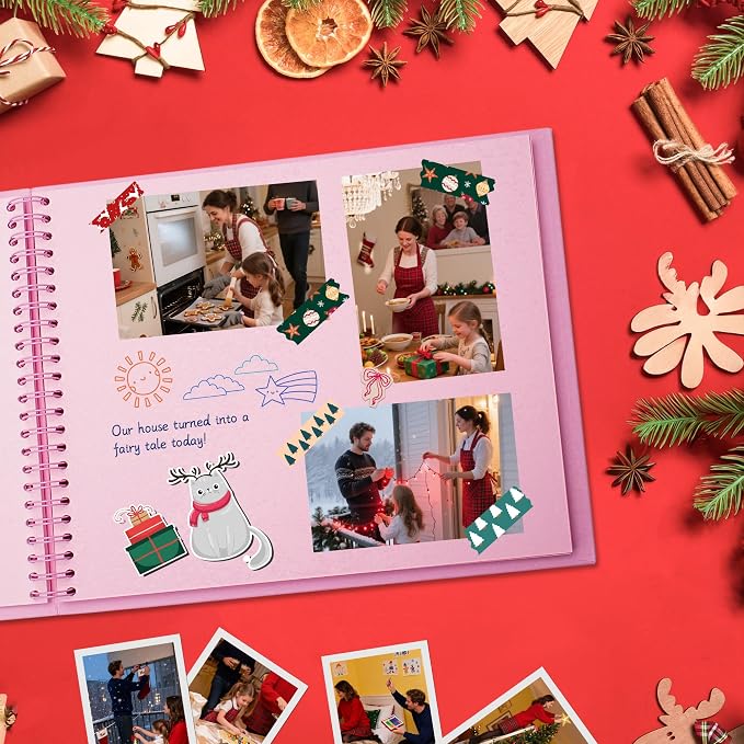 Scrapbook 8x8 Inch DIY Scrapbook Album Hardcover Kraft Paper 40 pages/20 sheets - Image 9