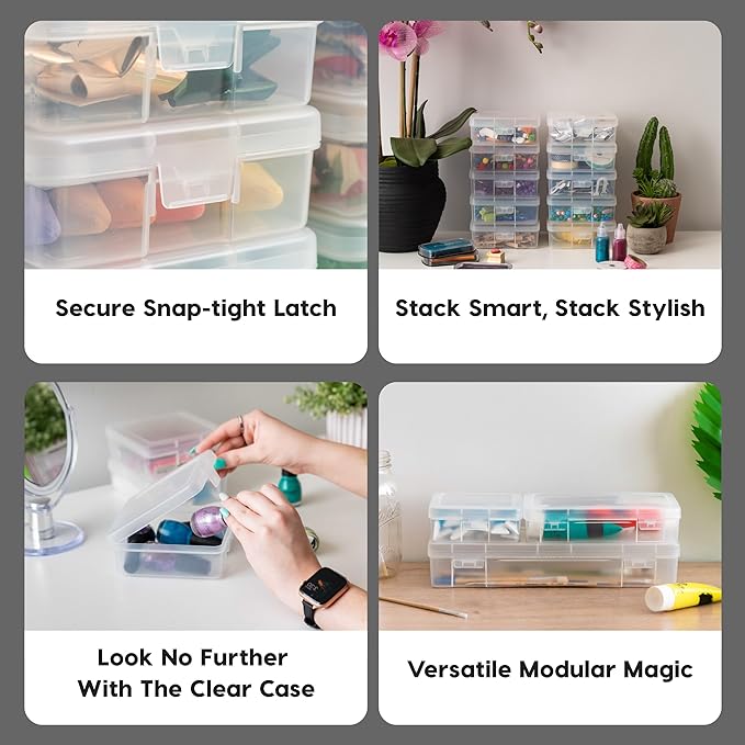 IRIS USA Clear Storage Cases, |Made in USA|, Plastic Bead Organizing Containers - Image 3